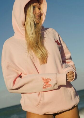 Pink Palm Puff "To Live For the Hope of it All" Hoodie in Pink in Kuwait