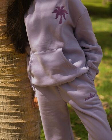 Pink Palm Puff Puff Sweatpants in Lilac in Kuwait