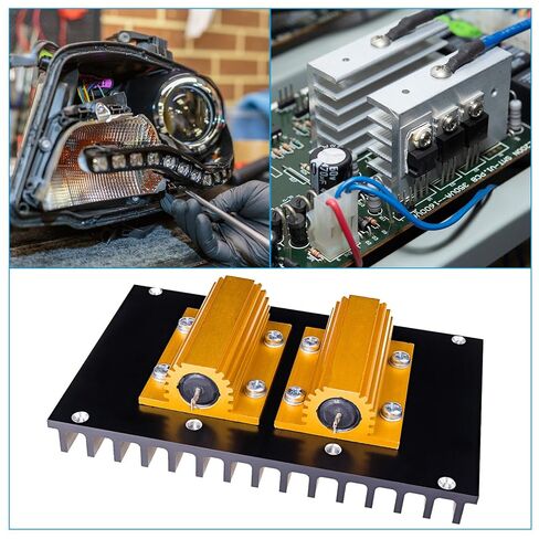 PATIKIL 50W 3 Ohm Aluminum Shell Resistor, 5 Pack Aluminum Housing Resistor Housed Case Wirewound Resistors Screw Tap Power Resistor 5% Tolerance, Golden in Kuwait