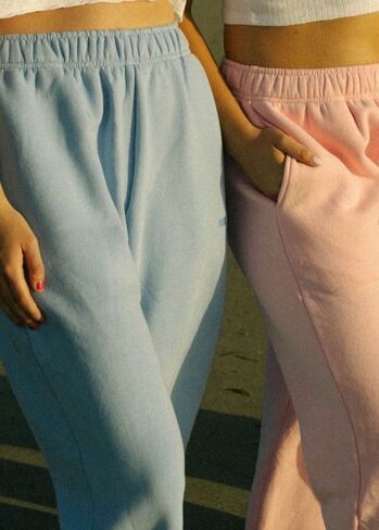 Pink Palm Puff Puff Sweatpants in Blue in Kuwait