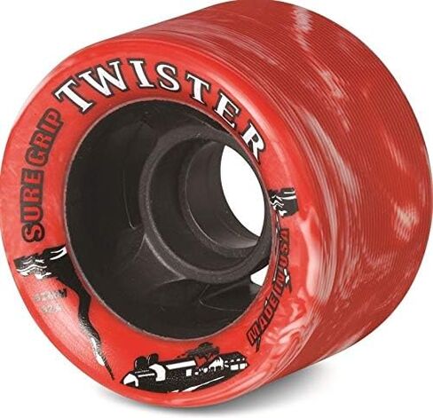 Sure-Grip Twister Roller Skate Wheels - red/White in Saudi Arabia