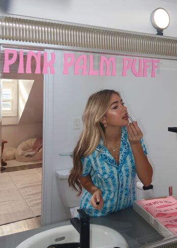 Pink Palm Puff Pink Palm Pajamas in Seabreeze in Kuwait