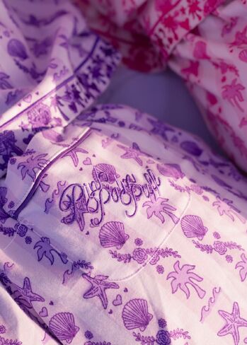 Pink Palm Puff Pink Palm Pajamas in Twilight in Kuwait