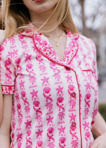 Pink Palm Puff Pink Palm Pajamas in Blush Bay in Kuwait