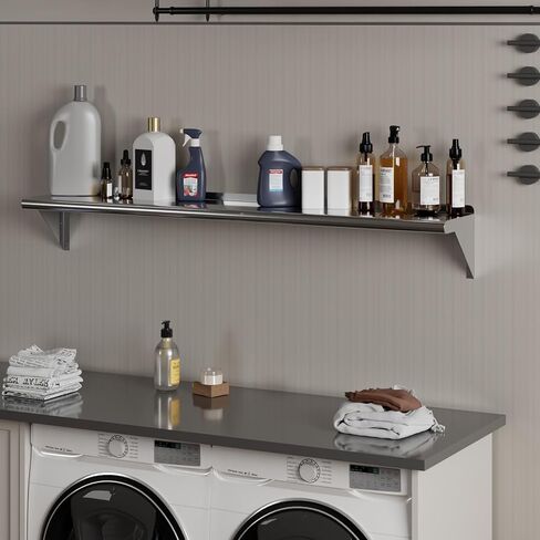 AmGood 10" X 60" Stainless Steel Wall Shelf | NSF | Metal Shelving | Garage, Laundry, Storage, Utility Room | Restaurant, Commercial Kitchen in Kuwait