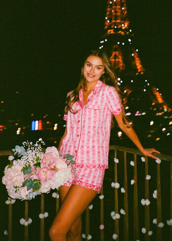 Pink Palm Puff Pink Palm Pajamas in Blush Bay in Kuwait