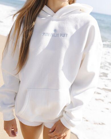 Pink Palm Puff Classic Puff Hoodie in Ocean Air in Kuwait