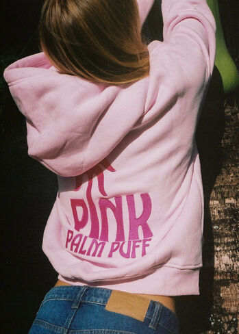 Pink Palm Puff Classic Puff Hoodie in Blush in Kuwait