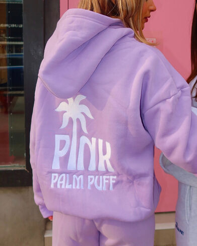 Pink Palm Puff Classic Puff Hoodie in Orchid in Kuwait