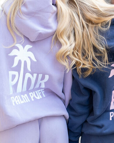 Pink Palm Puff Classic Puff Hoodie in Orchid in Kuwait