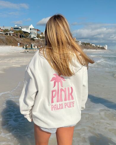 Pink Palm Puff Classic Puff Hoodie in Pink Opal in Kuwait