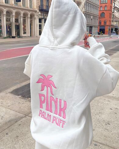 Pink Palm Puff Classic Puff Hoodie in Pink Opal in Kuwait