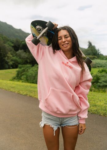 Pink Palm Puff Classic Puff Hoodie in Pink in Kuwait