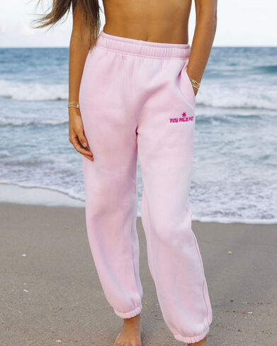 Pink Palm Puff Classic Sweatpants in Blush in Kuwait