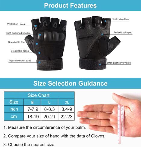 Mens Half Finger Tactical Glove Knuckle Protection Workout Training Fingerless Gloves Outdoor Cycling Hiking Gloves Guante in Saudi Arabia
