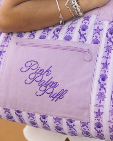 Pink Palm Puff Couture Carryall in Twilight (Reversible) in Kuwait
