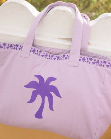 Pink Palm Puff Couture Carryall in Twilight (Reversible) in Kuwait