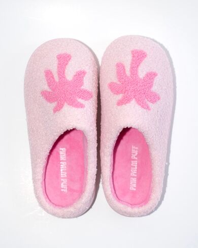 Pink Palm Puff Malibu Slippers in Blush Bay in Kuwait