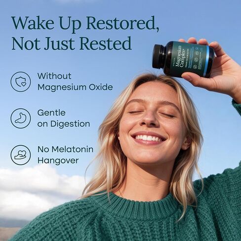 مركب جليسينات المغنيسيوم (7 في 1) 500 مجم مع D3 وB6 P5P - مزيج متعدد الأشكال مع الجليسينات والسيترات والمالات والتورات والغلوكونات والكربونات والأوروتات - يدعم النوم وصحة العضلات [خالٍ من الأكسيد] in Kuwait