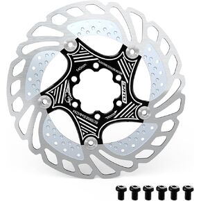 RACEDUE IIIPRO AR68 140mm 160mm 180mm 203mm Floating Bike Disc Brake Rotor with 6 Bolts, Mountain Bike MTB Stainless Steel Aluminum Alloy Bicycle Disc Brakes Rotors for Road Bike/Ebike/BMX (Black) in Saudi Arabia