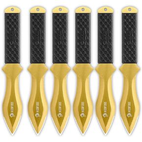 NedFoss Fixed Blade Knife 6Pack, 0.2" Thick Blade, 10" Full Tang Design, Inovative TPR Rubber Handle, 6-IN-1 Sheath for Recreation and Competition in Kuwait