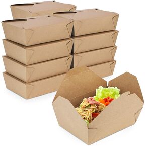 Fit Meal Prep 36 Pack 76 oz Disposable Take Out Containers Microwaveable Kraft Paper To Go Boxes for Food To Go Containers Takeout Containers Leakproof Greaseproof for Restaurants, Food Service, Party in Kuwait