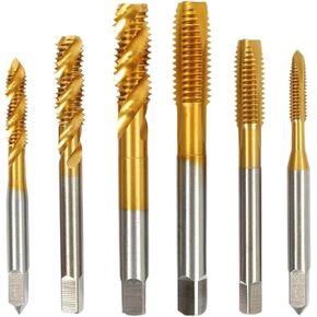 Cobalt Screw Thread Tap Drill Bits Spiral Pointed Flute M2-M30 Coated Machine Tap 10Pcs(Spiral Tap,10PC_M2.5X0.45) in Saudi Arabia
