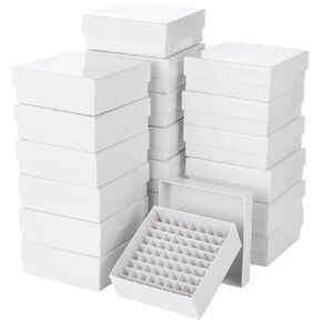 18 Pcs Cardboard Freezer Boxes with Lid, 81-Well Lab Microtube Storage Box, 5.3x2 in Vials Refrigerator Storage Box, Waterproof Freezer Box, Detachable Grid, for 1.8/2ml Microtubes in Kuwait