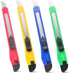 4 قطع من سكاكين قطع الصناديق، سكاكين المساعدة من الجيل الثالث، فتاحة شفرات الحلاقة، سكاكين المساعدة، قواطع الصناديق القابلة للسحب، سكين عمل صغير من Htaexpu in Kuwait