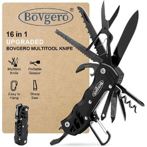 سكين متعدد المهام، سكين جيب 16 في 1، سكين متعدد الأدوات مصنوع يدويًا، هدية عيد ميلاد للرجال والنساء وزوجها وصديقتها وصديقتها والأب، أسود in Kuwait