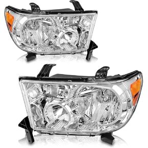 For 2007 2008 2009 2010 2011 2012 2013 Toyota Tundra Headlight Assembly For 2008-2017 Toyota Sequoia Head Lights Headlamp Replacement Driver and Passenger Pair, Black in Kuwait