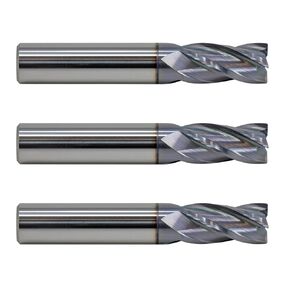 3 قطع 1/4 4-فلوت 0.030 نصف قطر مطحنة نهاية من الكربيد الصلب مطلية بـ TiAlN، 3 عبوات in Kuwait