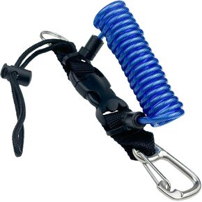 Scuba Diving Lanyard, Blue Spring Coiled With Stainless Steel Wire, Quick Release Buckle, Extends To 48 In / 122 Cm, Anti-Lost For Underwater Camera, Dive Accessories in Kuwait