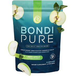 Bondi Pure - Daily Health & Detox Drink - Promote Gut Health & Energy Support During a Cleanse or Intermittent Fasting - Plant-Based Fibers, Alkalizing Super Greens - Variety Stick Pack (30 Servings) in Saudi Arabia
