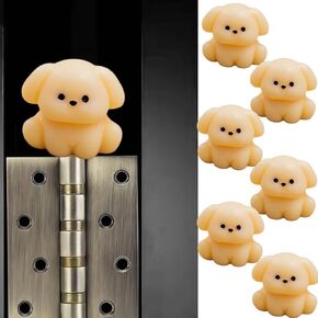 Hinge Heads Decorative Topper Set 6PCS, Home Decoration,Magnetic Hinge Head Toppers Door Hinge, Cute Mini Creative Light Yellow Small Dog Resin Ornaments in Saudi Arabia
