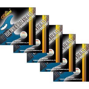 5 Packs Full Set Replacement Alice A5501 Standard Tension (010-046) Double Ball-End Steel Nickel Electric Guitar Strings For Headless Electric Guitar in Kuwait