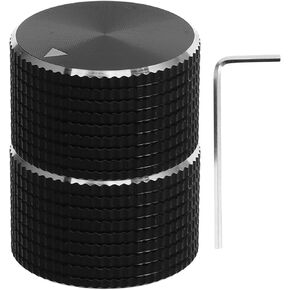 2pcs 25x15mm Aluminum Alloy Knurled Potentiometer Control Knobs for Guitar Bass Volume Tone Adjustment, Precision Audio Amplifier Replacement Accessories in Kuwait