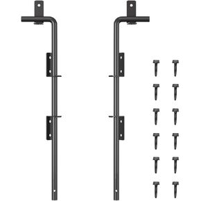 قضيب إسقاط للبوابة مقاس 60.96 سم، مسمار قصب - سهل التركيب، رش بلاستيكي أسود ممتاز - آمن ومتين - مثالي للخشب والفينيل وبوابات الحديقة - مقاوم للتآكل (قضيب-24-2) in Kuwait