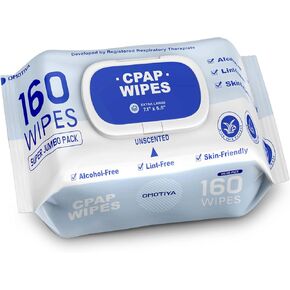 CPAP Mask Wipes Citrus Scented, 160 Count Super Jumbo Pack, Extra Large & Moist, Lint Free, Alcohol Free, Cleansing-Safe, Cleaning Wipes for Hose, Mask & CPAP Machine, CPAP Supplies, 1-Pack in Kuwait
