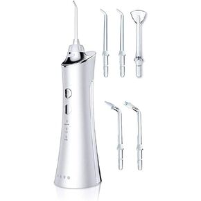 Water Flosser Professional Cordless Rechargeable Dental Oral Irrigator Ultra Water Jet for Teeth Braces Care with 5 Jet Tips 3 Modes IPX7 Waterproof 300ML Water Tank for Travel and Home Use in Kuwait