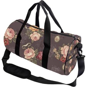 Vintage Rose Floral Packable Womens Bag Oxford Tote Bags Adjustable Shoulder Strap, Convertible Carry Backpack Vintage Gym Bag For Hiking Weekender Gym Backpack in Kuwait