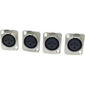XLR Male Connector 3 PIN XLR Panel Mount Flange Adapter Silver Metal Housing 4pcs in Saudi Arabia
