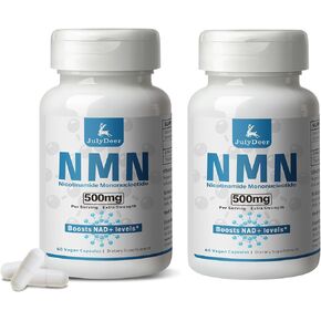 NMN 500mg, Max Absorbency & Fast-Acting NMN Supplement, 99% Pure NMN (Nicotinamide Mononucleotide) for Boosts NAD+ Levels, Cell, Immune, Energy, Muscle, Anti-Aging, Longevity, Women & Men in Kuwait
