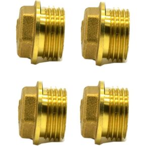 Plumbing end caps, Pipe-Fitting 4PCS BSP Male Pipe Hex Head Brass End Cap Fitting Coupler Connector Water Gas Oil in Kuwait