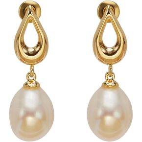 أقراط FARF & ME لؤلؤة للنساء ، مقبلات مطلقة من الذهب مقاس 18 كيلو بايت بالمياه العذبة الطبيعية ، وأقراط لؤلؤة لؤلؤة خفيفة الوزن ، أقراط للدموع الأنيقة لحفل الزفاف in Kuwait