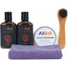 Aliball Ultimate Baseball Mitt Maitt Kit | منظف ​​مكون من 8 قطع وزيت وفرش ومناشف التحرير والسرد in Kuwait