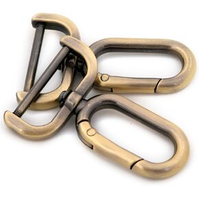 Detachable Opening Metal Spring Snap Hooks Clip, 10 PCS Trigger Spring Keyring Buckle for DIY Key Chains, Bags, Purses (Brushed Brass,1") in Kuwait