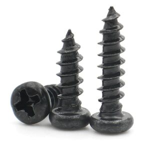 M1 M1.2 M1.4 M1.5 M1.7 M2 M2.3 M2.6 M3 M3.5 M4 M5 12/14mm Black Carbon Steel Cross Phillips Round Head Screw 100Pcs(14mm,M1.7 (100pcs)) in Saudi Arabia