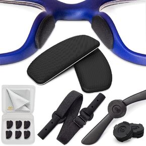 وسادات أنف للنظارات - وسادات أنف لاصقة للنظارات - 6 أزواج من قبضة الأنف الرفيعة للنظارات الشمسية - وسادات أنف للنظارات من السيليكون 1 مم (أسود أسود) in Kuwait