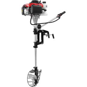 4.0 HP 4 Stroke Outboard Motor Boat Engine, 53.2cc 3-blade Propeller Marine Boat Engine Motor w/Air Cooling System & Manual Pull Start & Shade for Inflatable Fishing Boats Yachts Water Sport Tools in Kuwait